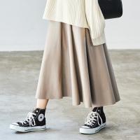 leather flare skirt[2654M]