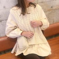 **rinko select**knit docking blouse[4351C]