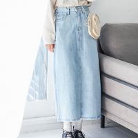 simple denim long skirt[2860M]
